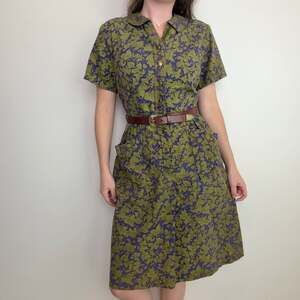 Vintage 70s Collared Midi Dress